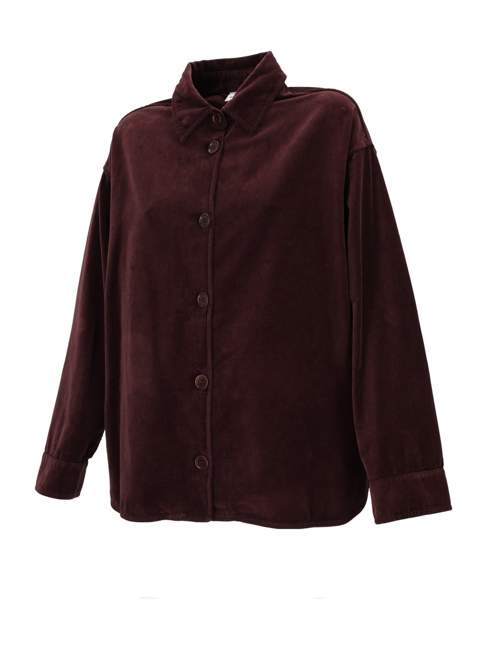 Aspesi Burgundy Velvety Textured Jacket Zwart