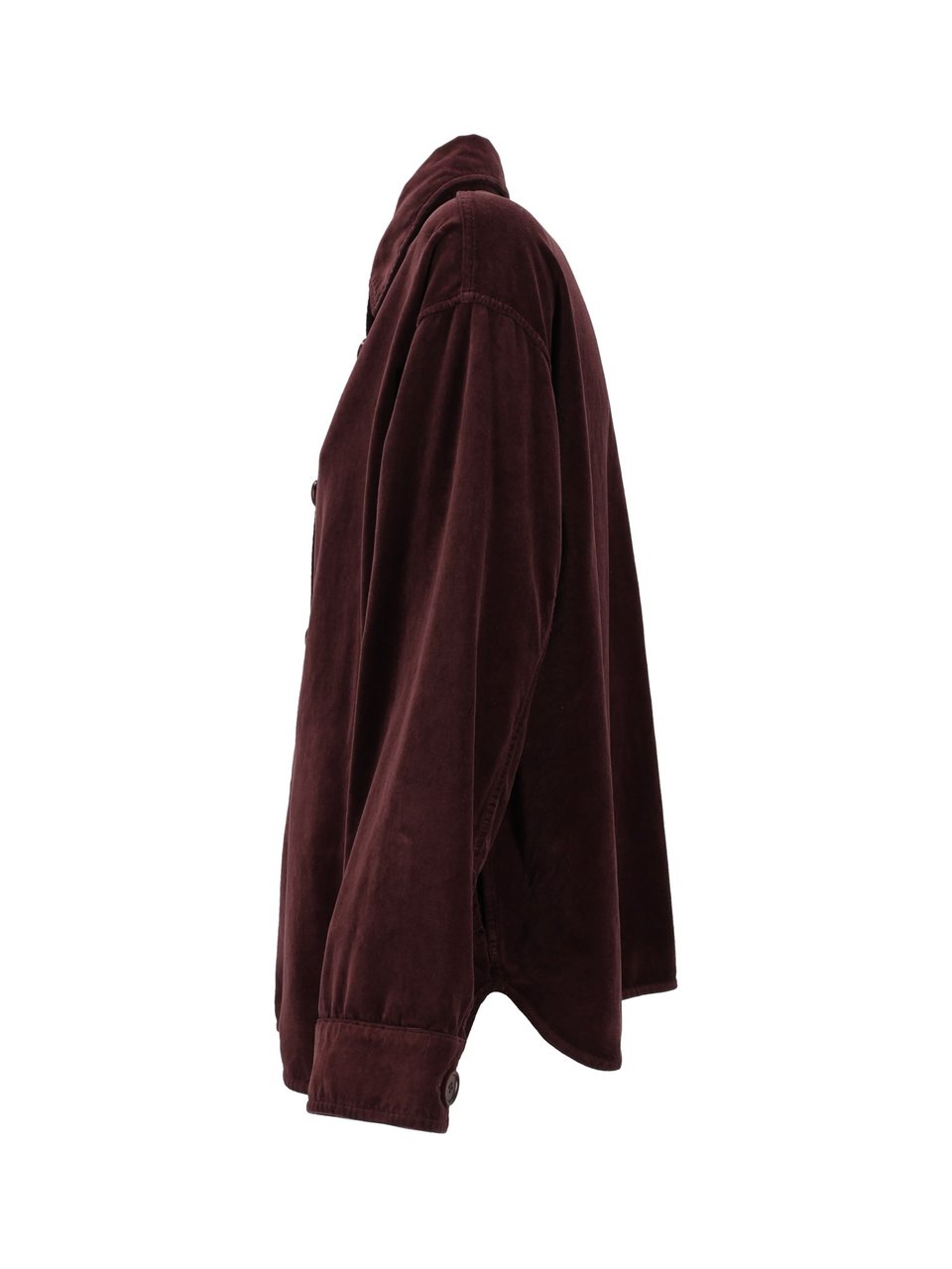Aspesi Burgundy Velvety Textured Jacket Zwart
