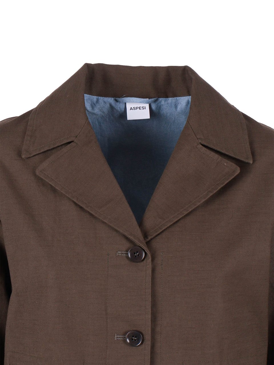 Aspesi Boxy Cropped Button Jacket Grijs
