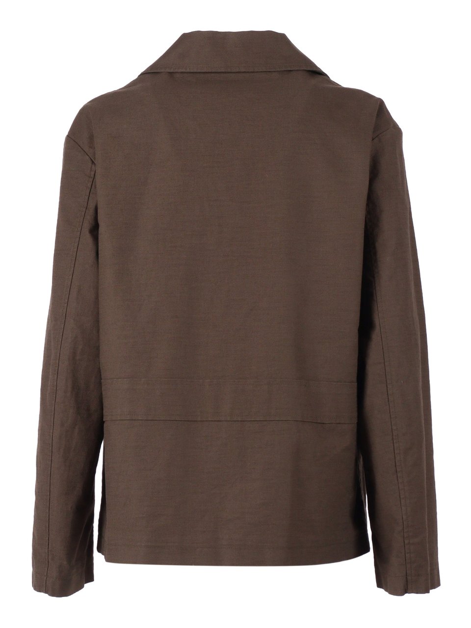 Aspesi Boxy Cropped Button Jacket Grijs