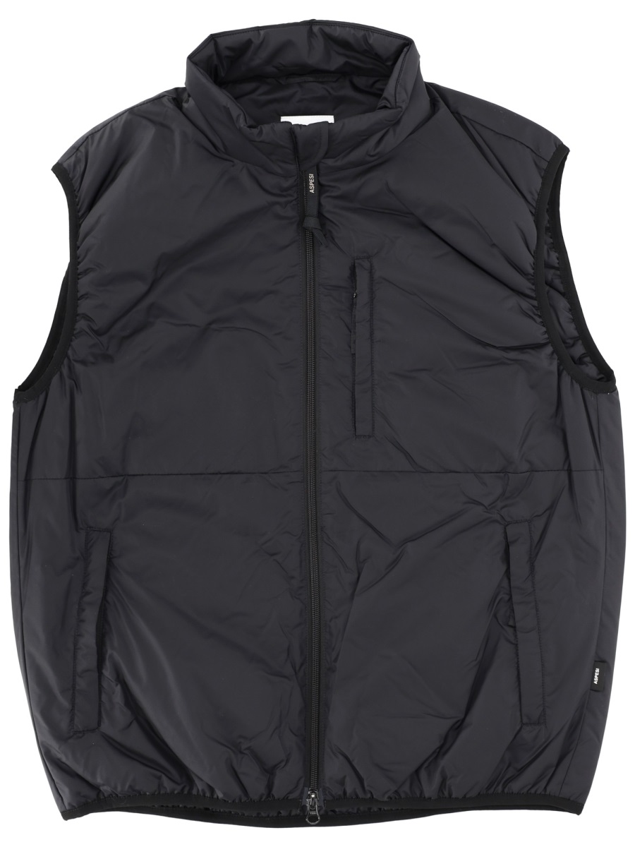 Aspesi Jil Vest Sleeveless Quilted Polyamide Jacket Zwart