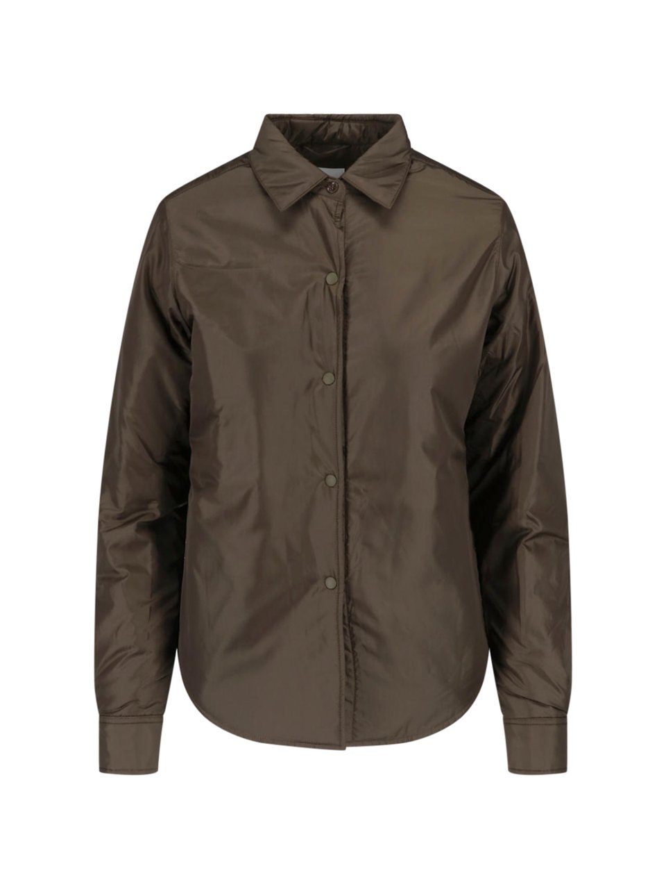 Aspesi Technical Fabric Long-Sleeved Shirt With Classic Collar Groen