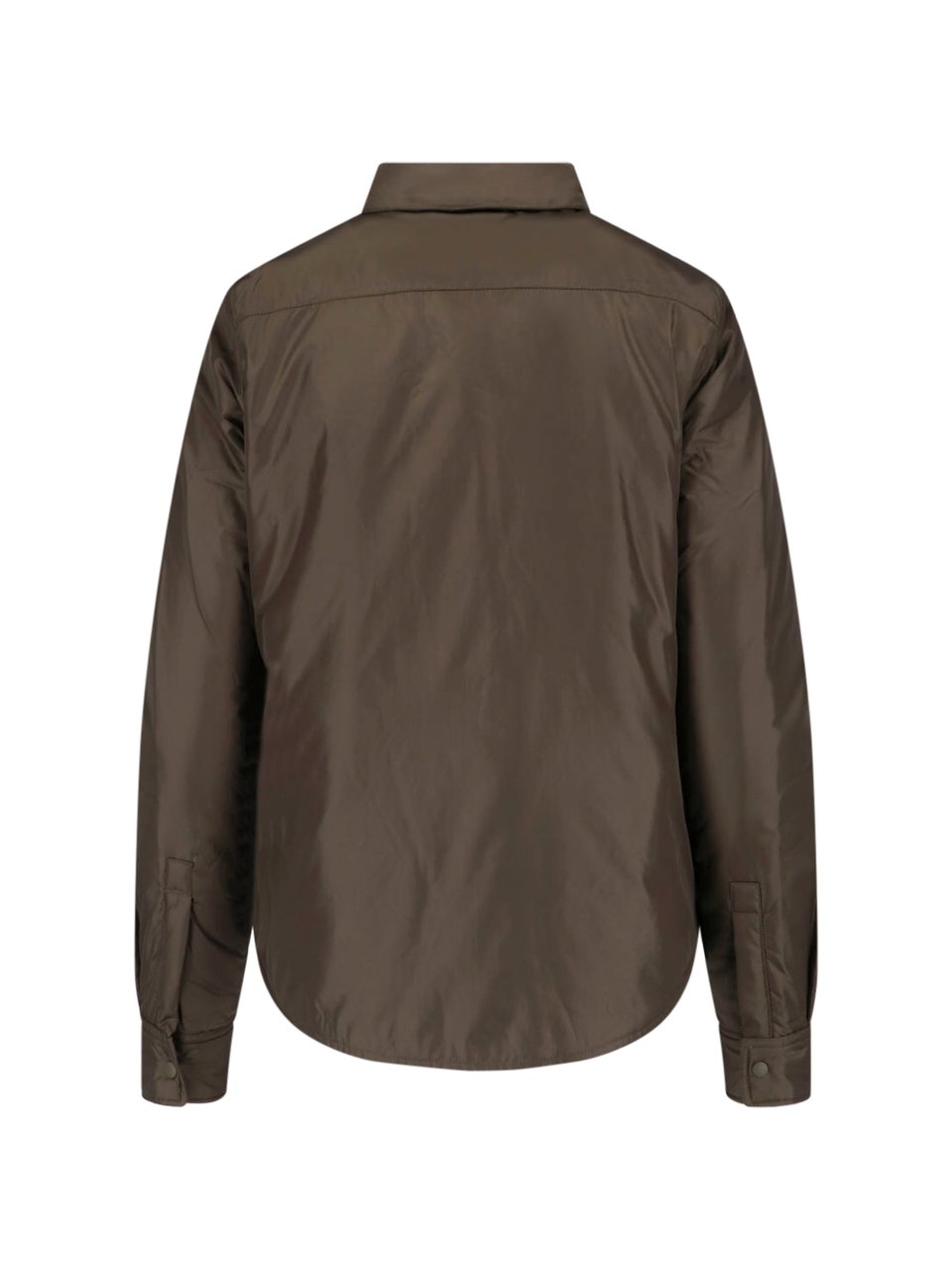 Aspesi Technical Fabric Long-Sleeved Shirt With Classic Collar Groen