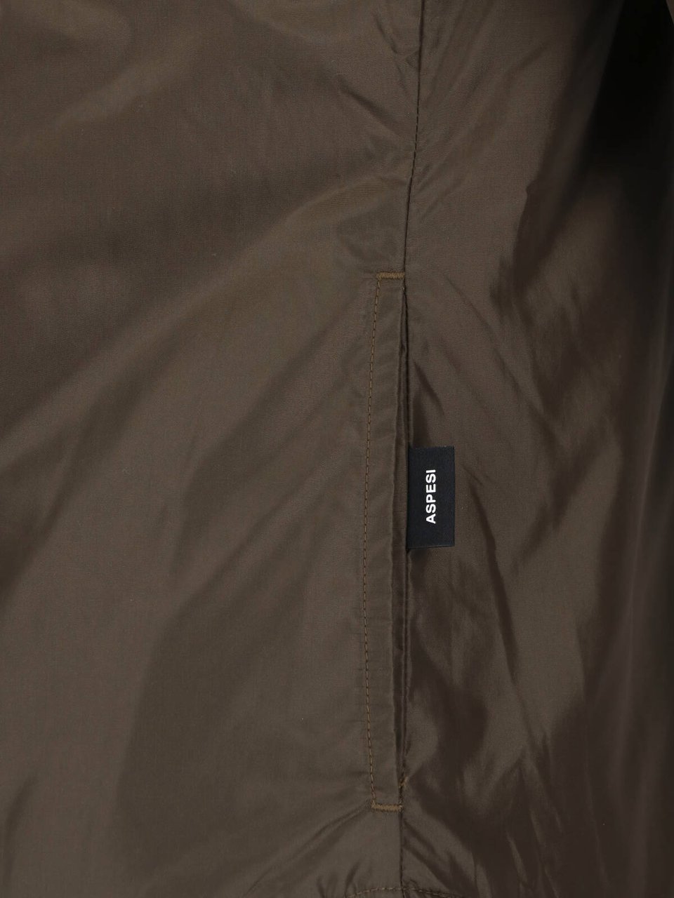 Aspesi Technical Fabric Long-Sleeved Shirt With Classic Collar Groen