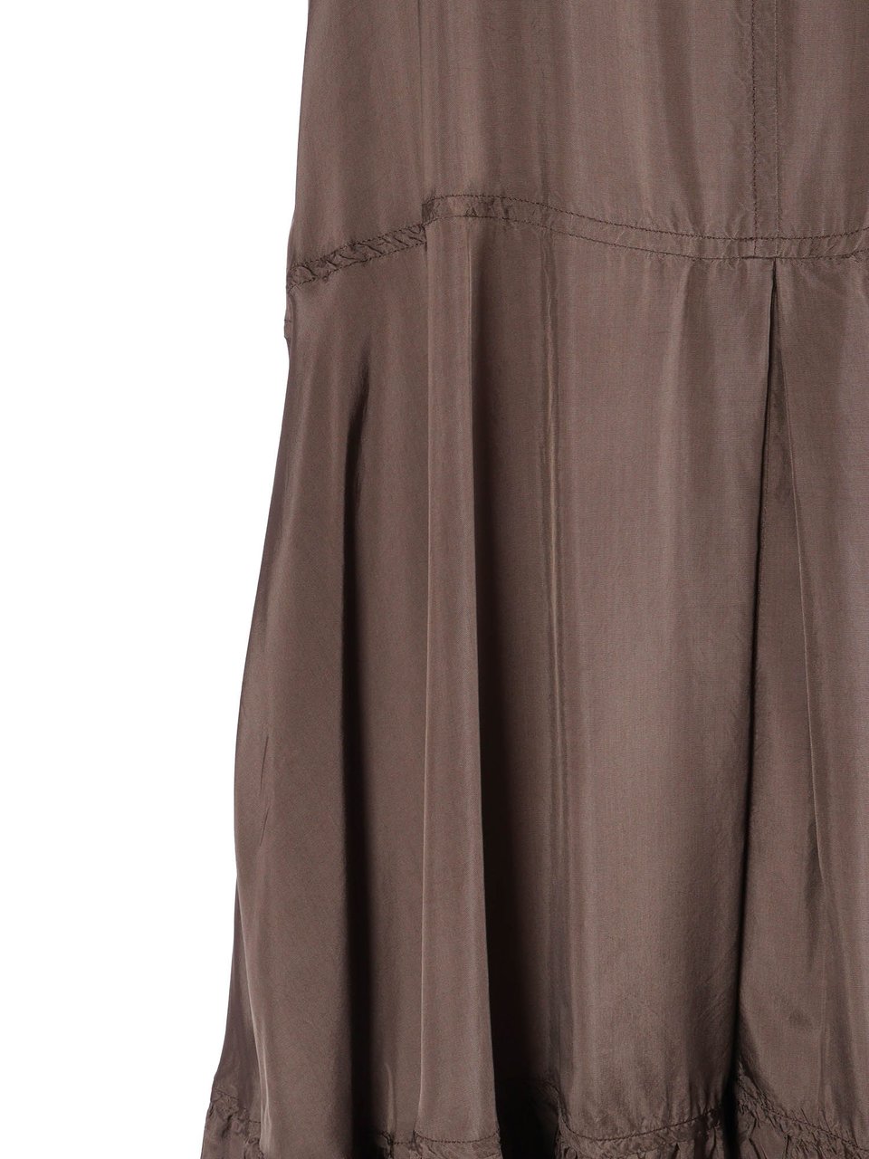 Aspesi Tiered Sleeveless Gathered Midi Dress Grijs