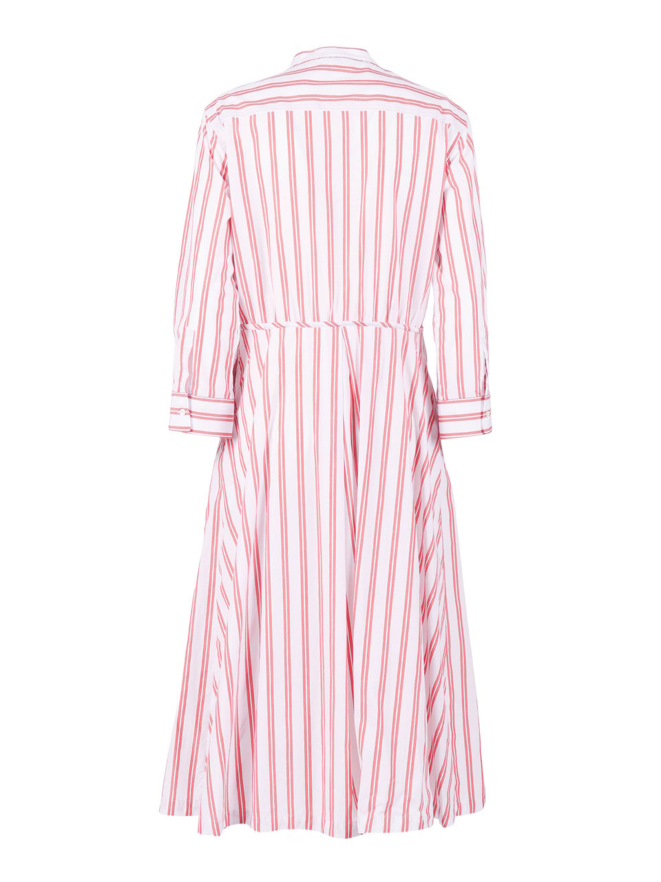 Aspesi Mandarin Collar Pleated Shirt Day Dress Roze