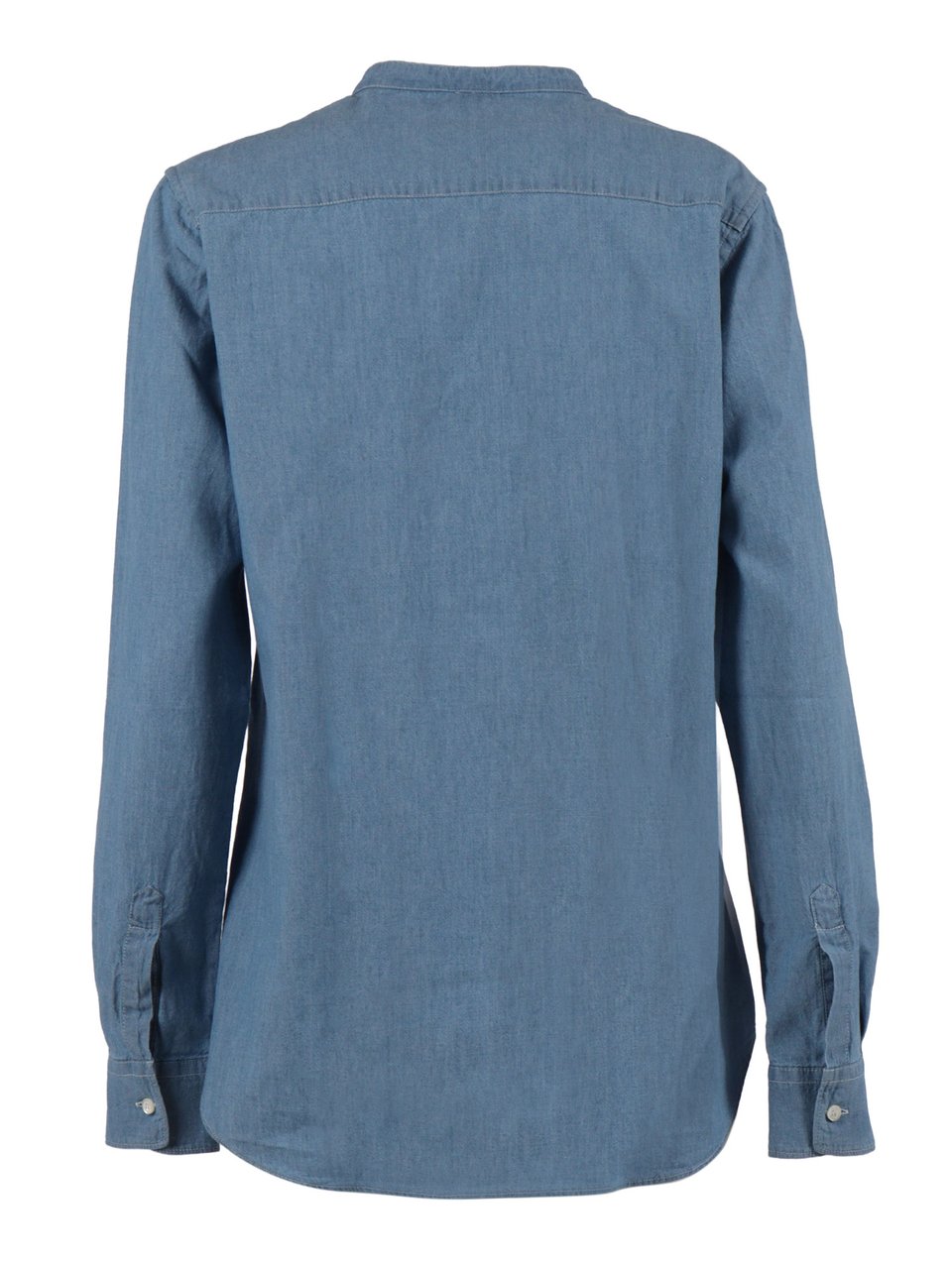 Aspesi Long Sleeve Cotton Mandarin Casual Shirt Blauw