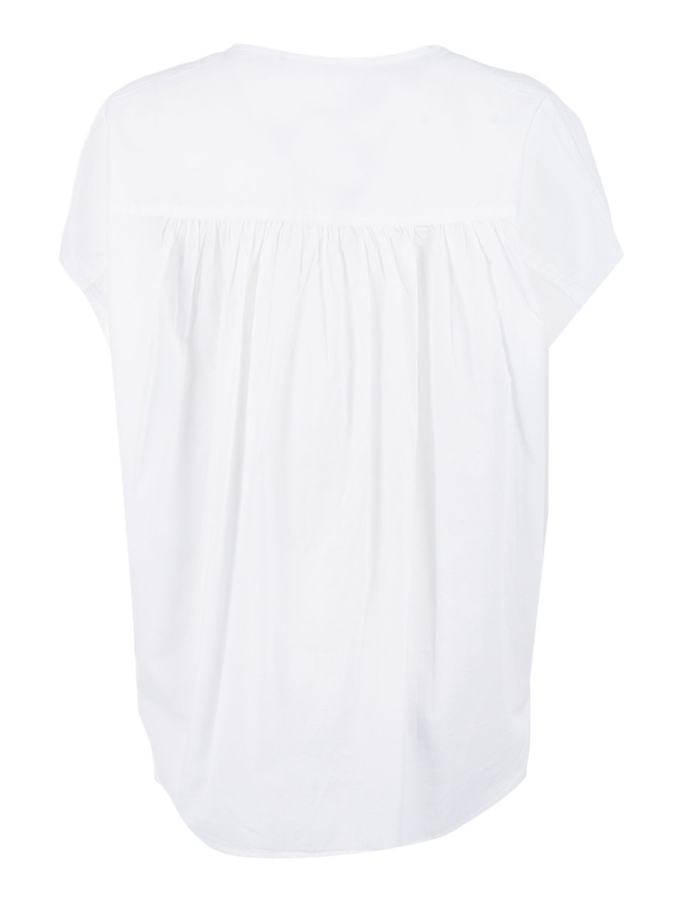 Aspesi Short Sleeve Tied Gathered Blouse Wit