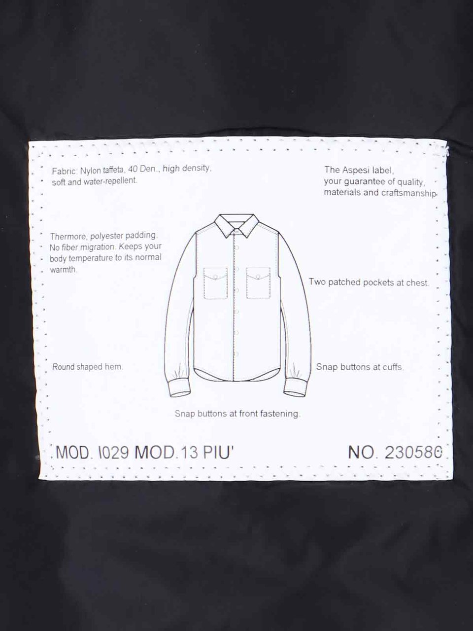 Aspesi Black Nylon Shirt Jacket Zwart