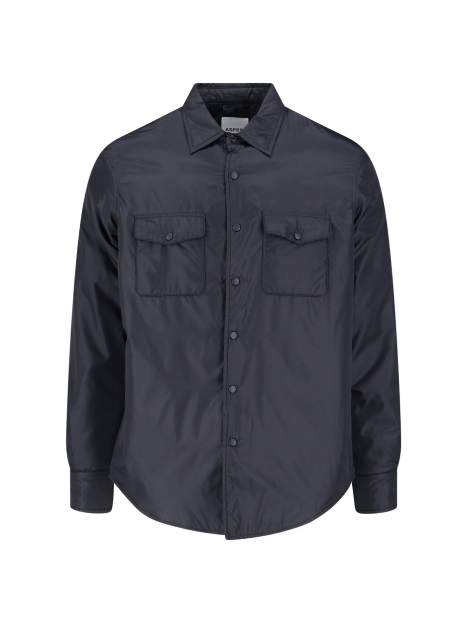 Aspesi Black Nylon Shirt Jacket Zwart
