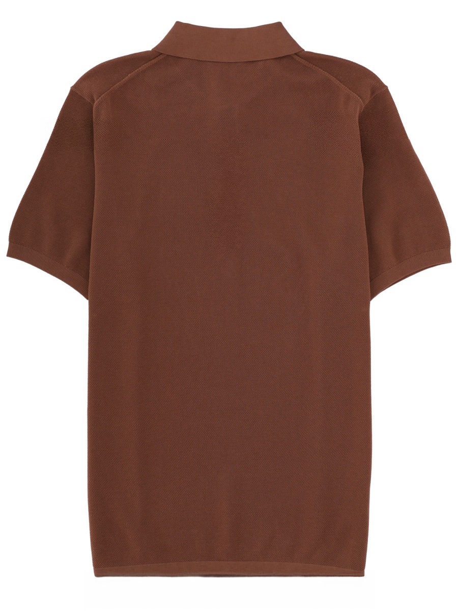 Aspesi Regular Fit Cotton Short Sleeve Polo Shirt Bruin