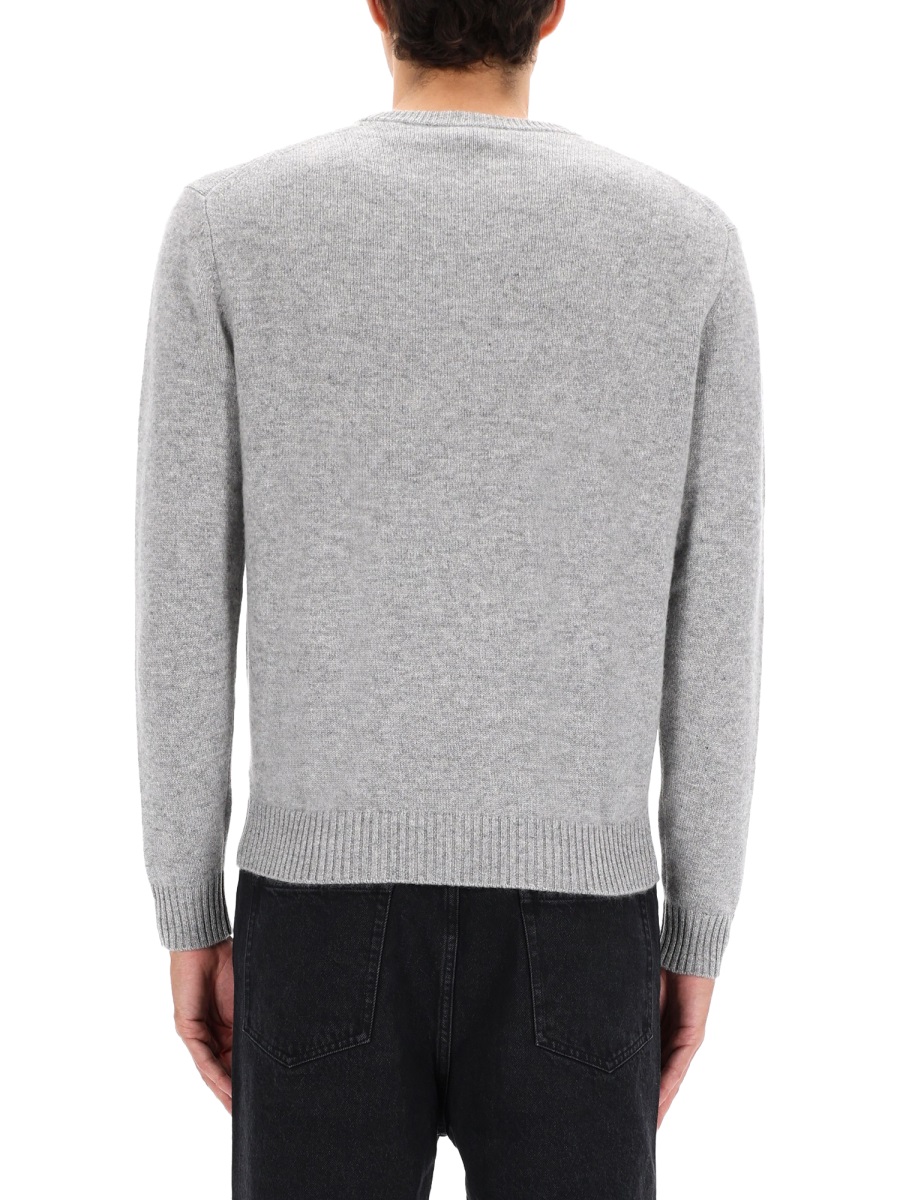 Aspesi Light Grey Knitted Cashmere Sweater Wit