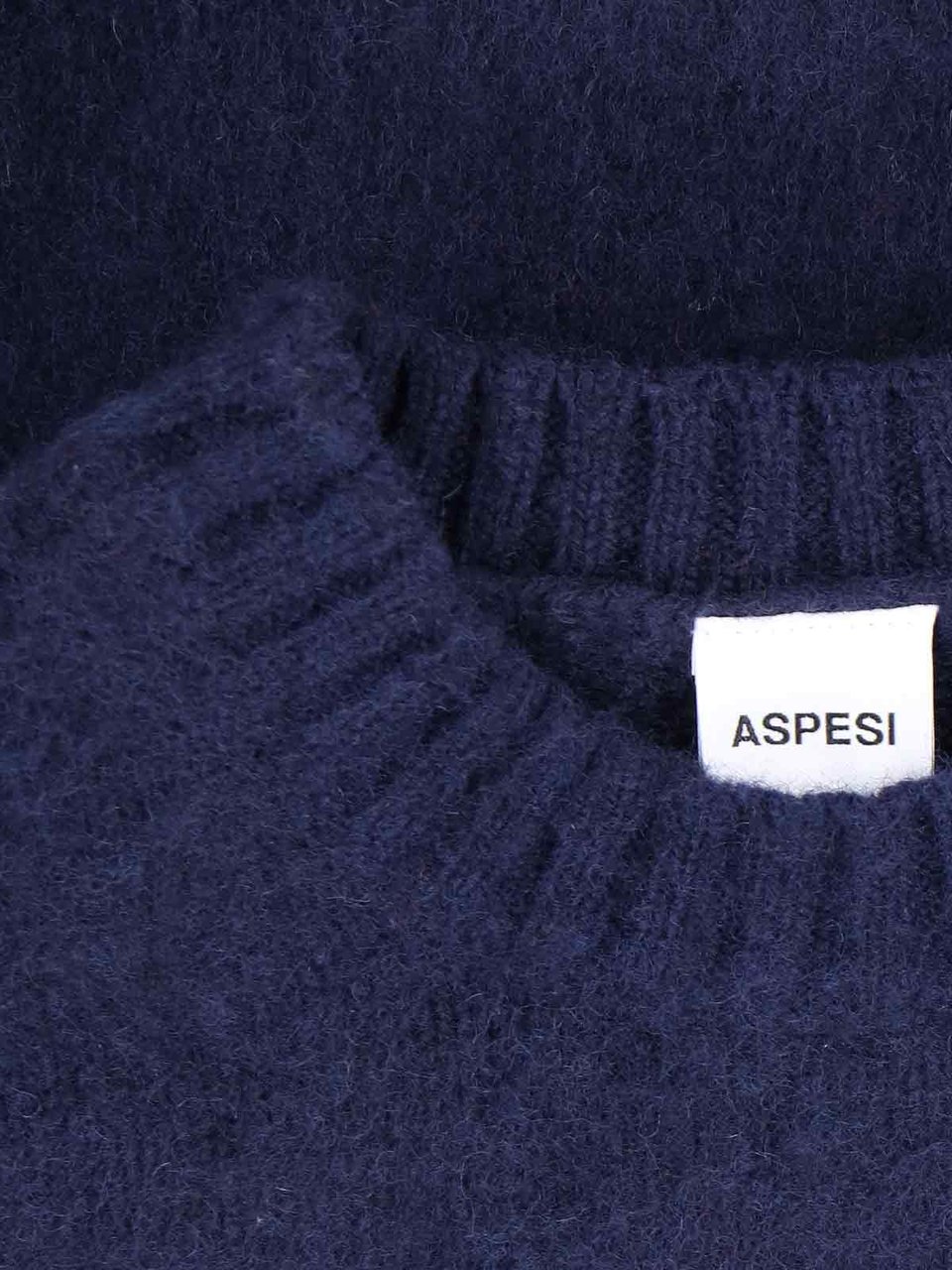 Aspesi Navy Blue M183 Shetland Wool Sweater Blauw