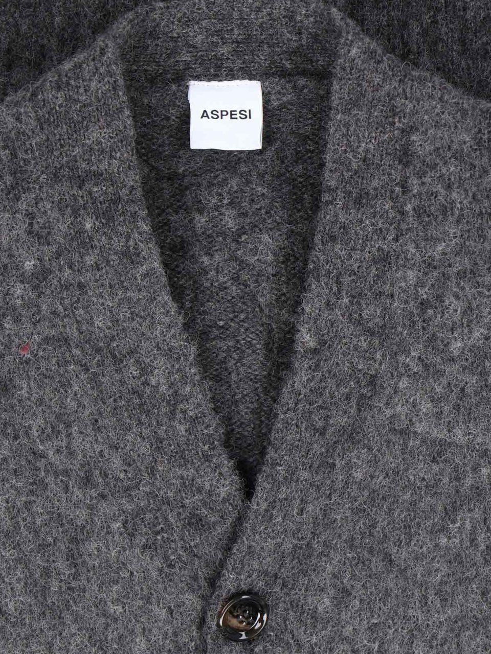 Aspesi Grey V-Neck Wool Cardigan Grijs
