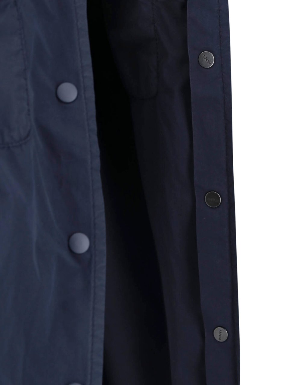 Aspesi Dark Navy Relaxed Fit Flap Shirt Blauw