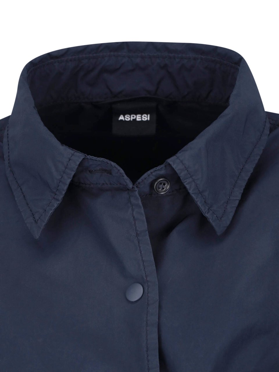 Aspesi Dark Navy Relaxed Fit Flap Shirt Blauw