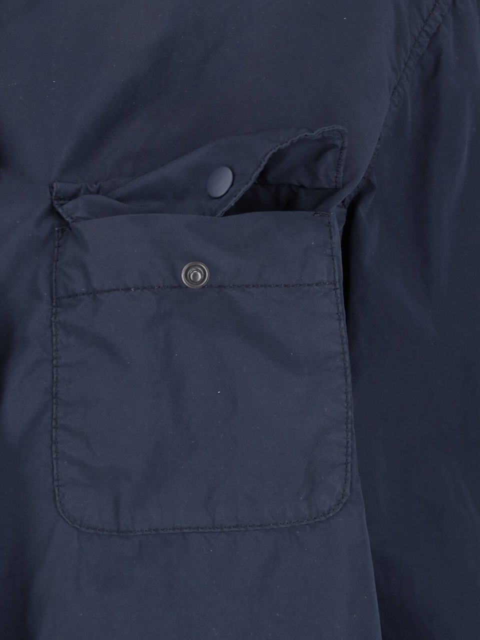 Aspesi Dark Navy Relaxed Fit Flap Shirt Blauw