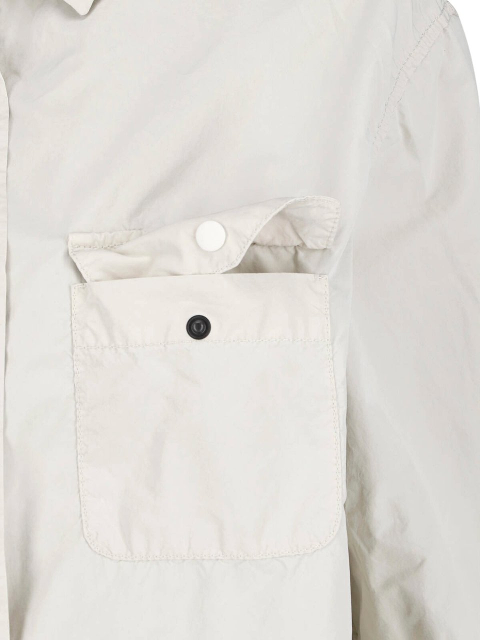 Aspesi Neutral Classic Collar Snap Button Shirt Neutraal