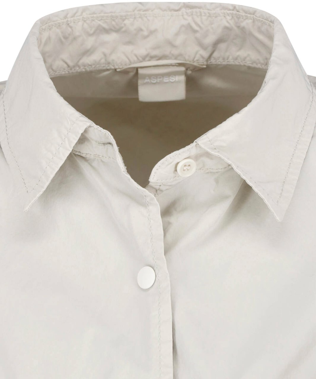 Aspesi Neutral Classic Collar Snap Button Shirt Neutraal
