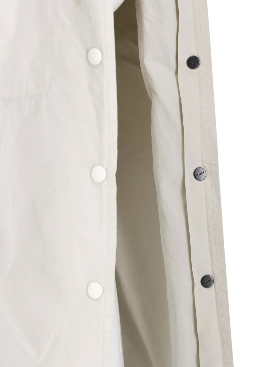 Aspesi Neutral Classic Collar Snap Button Shirt Neutraal
