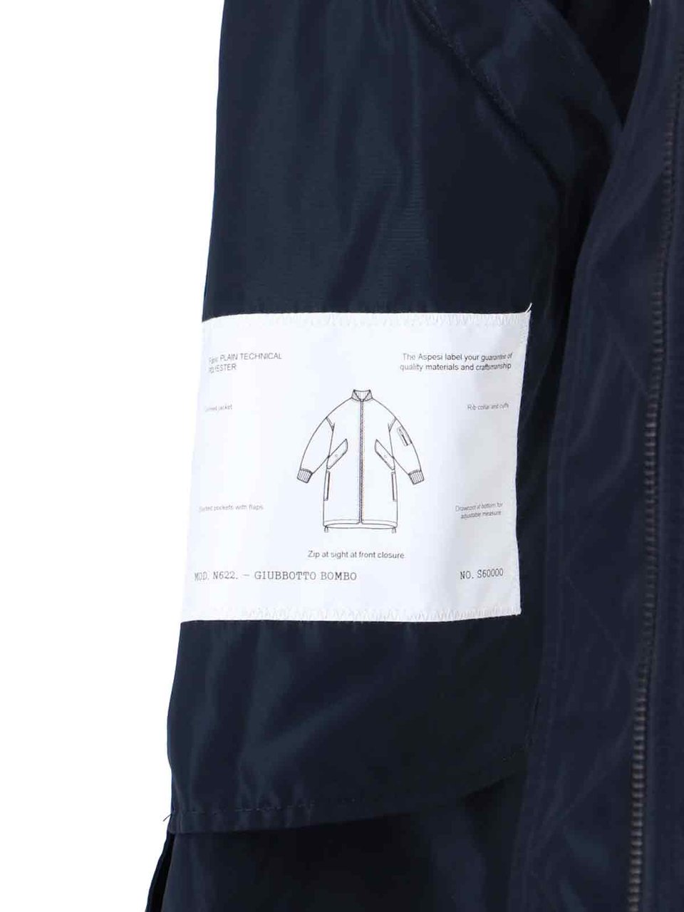 Aspesi Technical Zip-Up Coat – Navy Blue Blauw