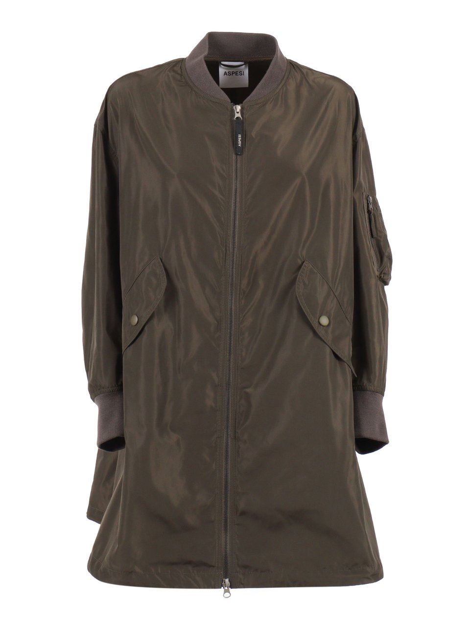 Aspesi Boxy Brown Ribbed Jacket Zwart
