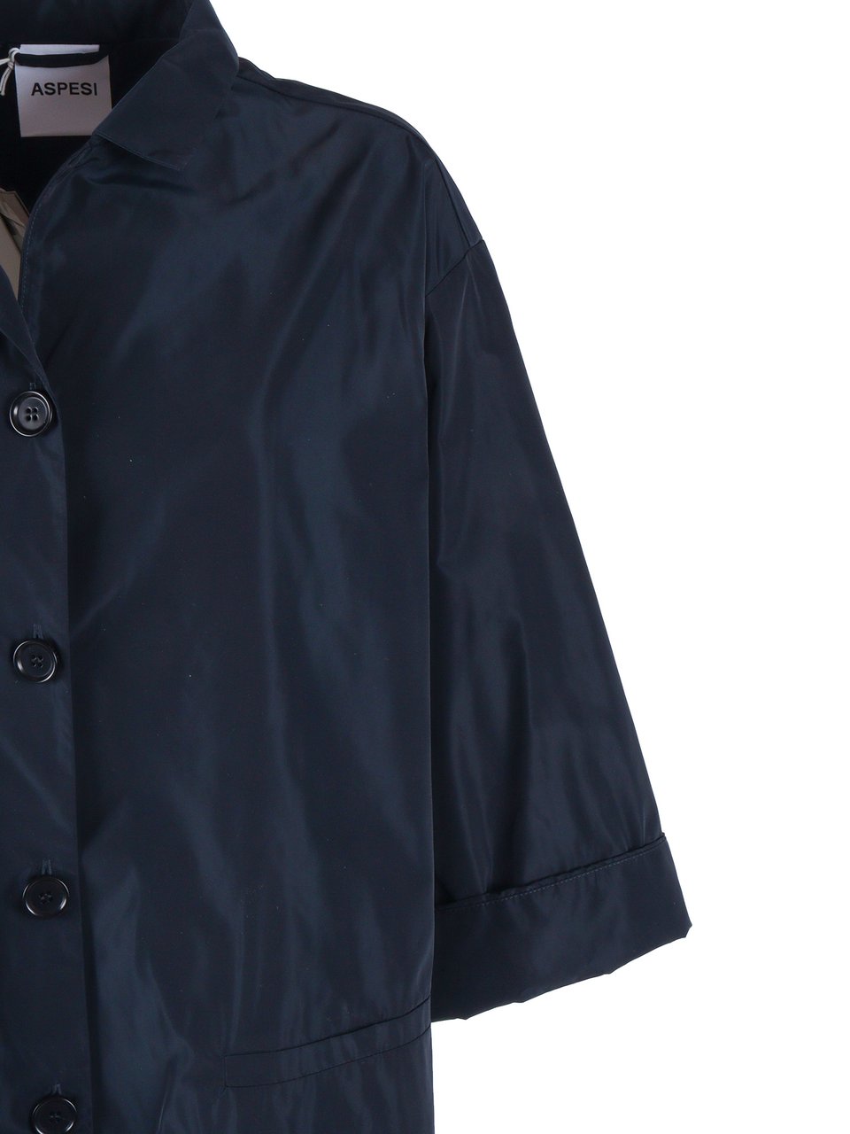 Aspesi Short Loose Fitting Overcoat Blauw
