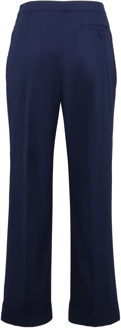 Aspesi High-rise cotton trousers Blauw