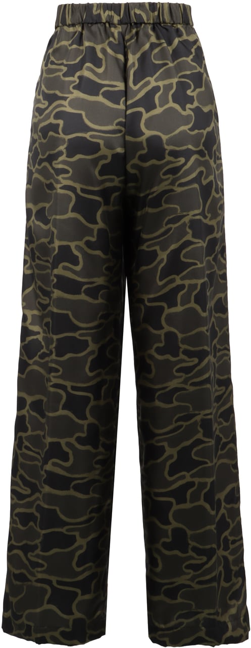Aspesi Printed silk pants Groen