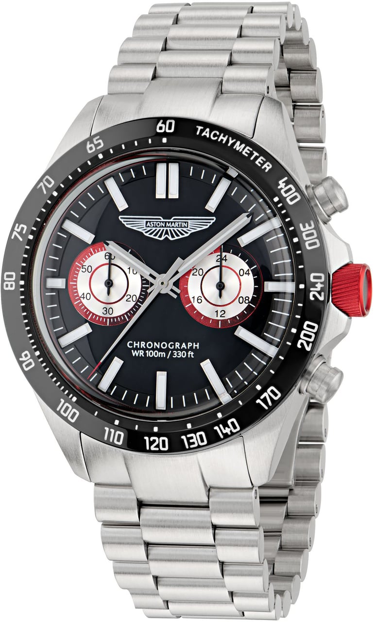Aston Martin MTIS1F501 Icon chronograaf horloge 44 mm Zwart