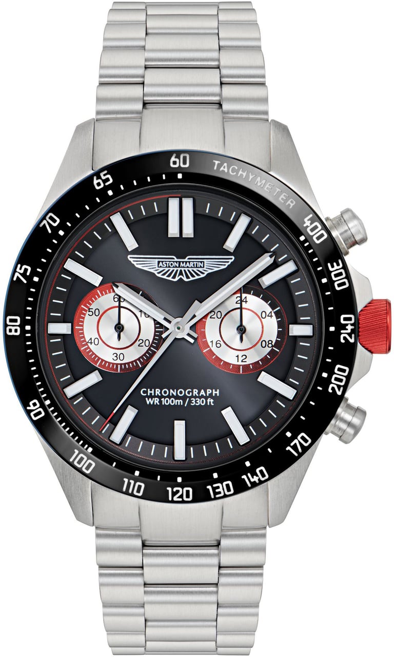 Aston Martin MTIS1F501 Icon chronograaf horloge 44 mm Zwart