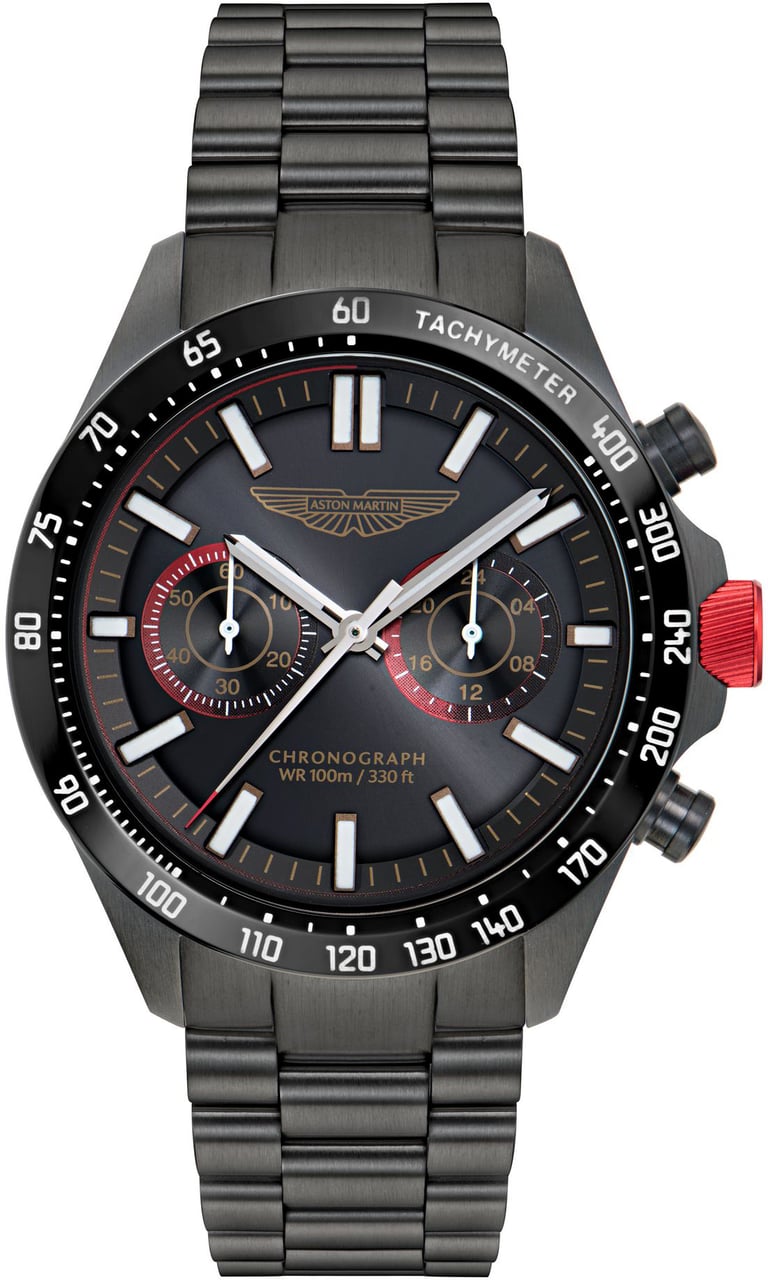 Aston Martin MTIS1F504 Icon chronograaf horloge 44 mm Zwart