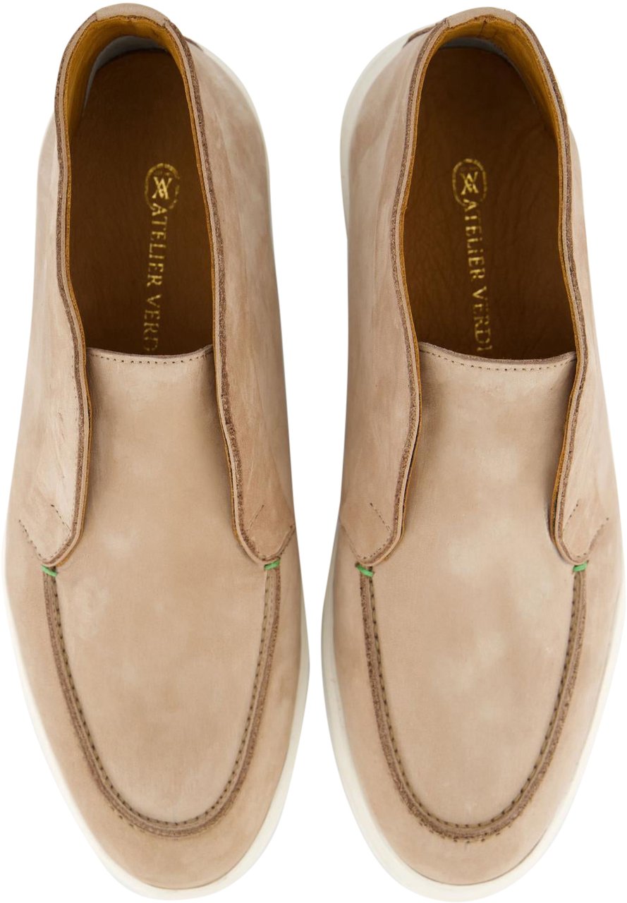 Atelier Verdi Heren Enzo Nubuck Mid Loafer Beige Beige
