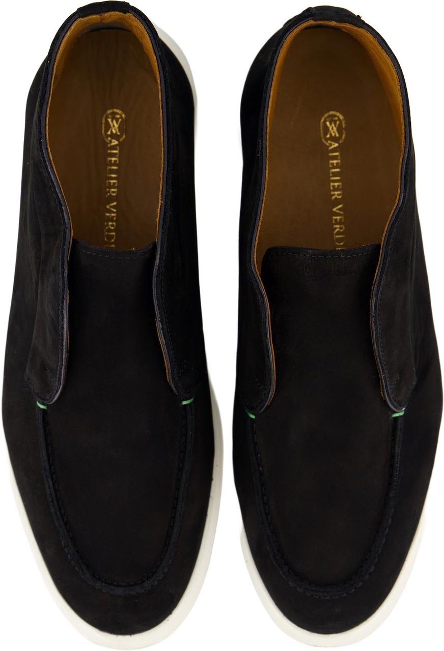 Atelier Verdi Heren Enzo Nubuck Mid Loafer Zwart Zwart