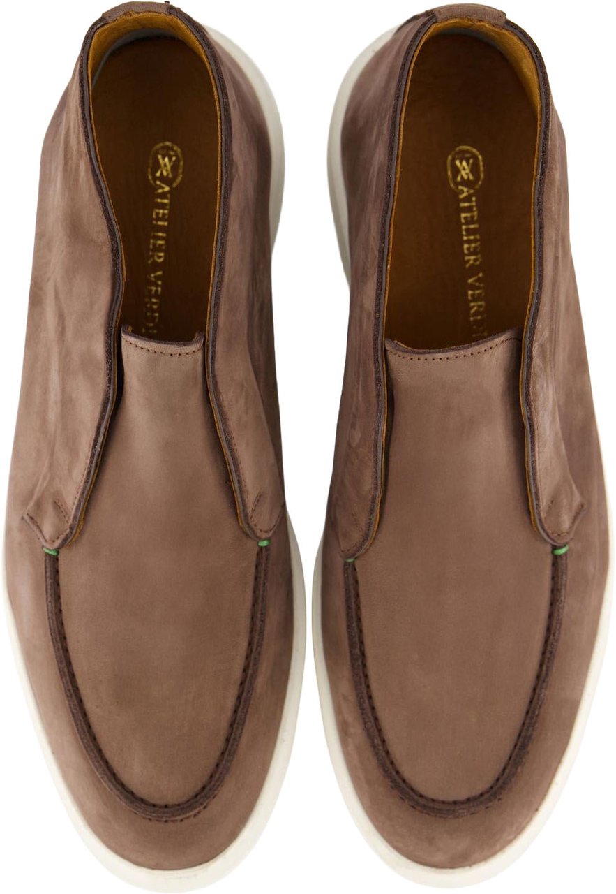 Atelier Verdi Heren Enzo Nubuck Loafer Chocolate Bruin