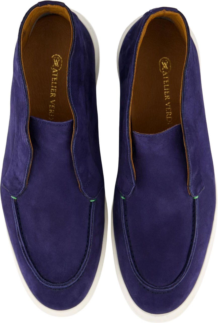 Atelier Verdi Heren Enzo Nubuck Loafer Navy Blauw
