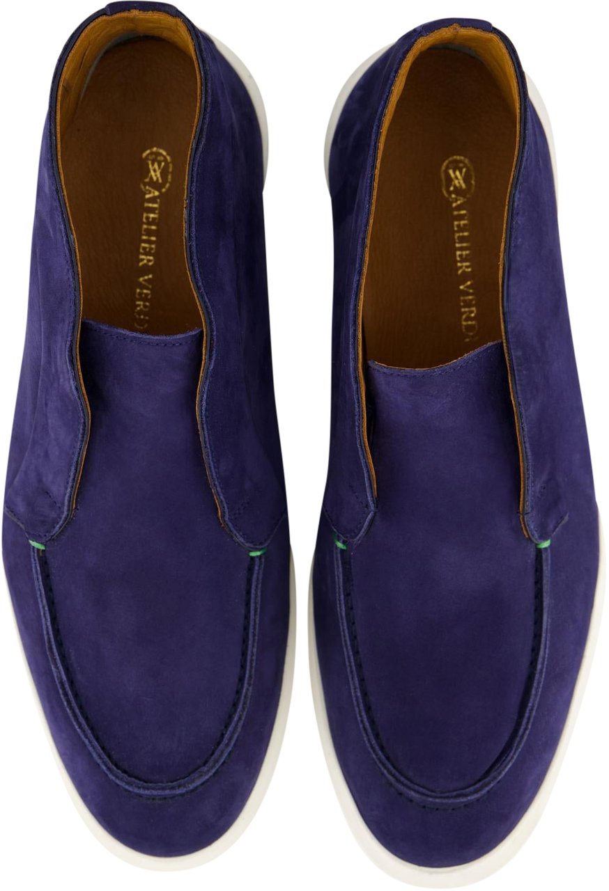 Atelier Verdi Heren Enzo Nubuck Loafer Navy Blauw
