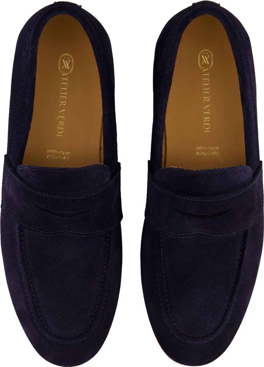 Atelier Verdi Heren Spencer Loafer Navy Blauw