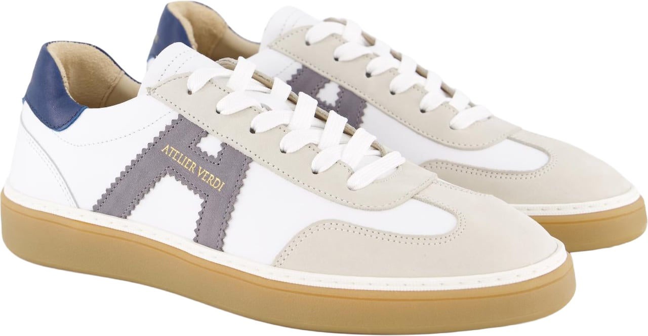 Atelier Verdi Heren Vico Sneaker Wit/Grijs Wit