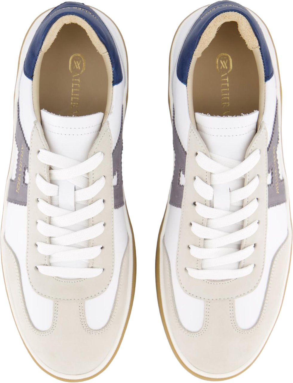 Atelier Verdi Heren Vico Sneaker Wit/Grijs Wit
