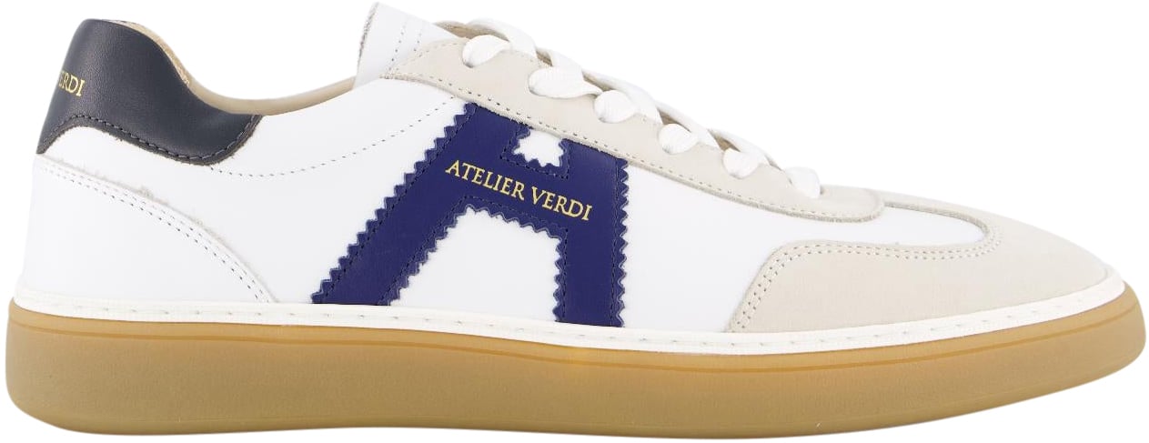Atelier Verdi Heren Vico Sneaker Wit/Blauw Wit