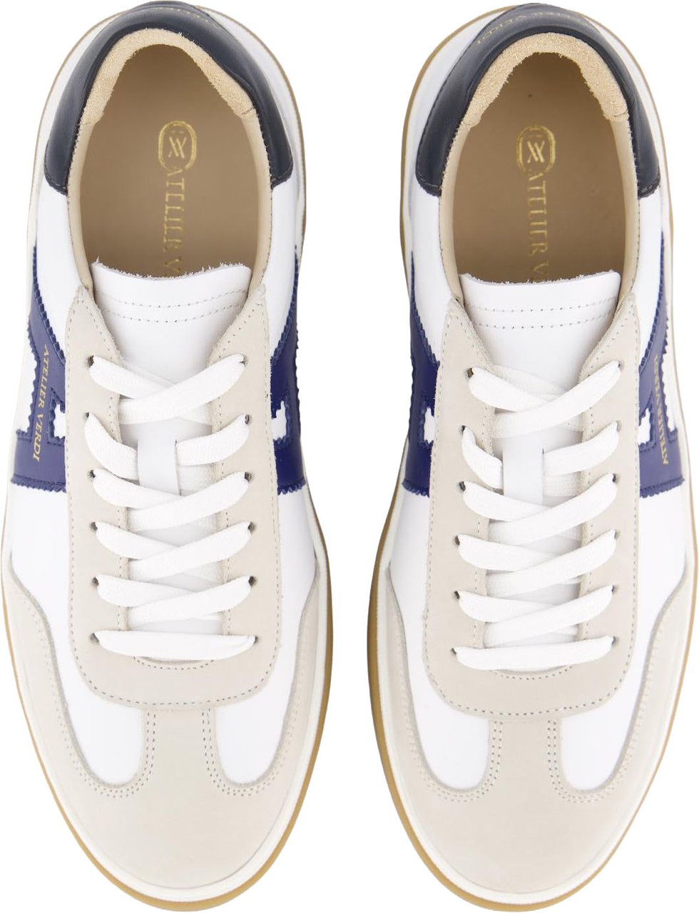 Atelier Verdi Heren Vico Sneaker Wit/Blauw Wit