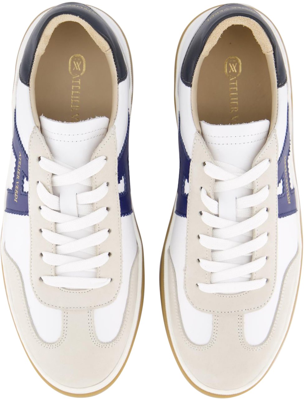 Atelier Verdi Heren Vico Sneaker Wit/Blauw Wit