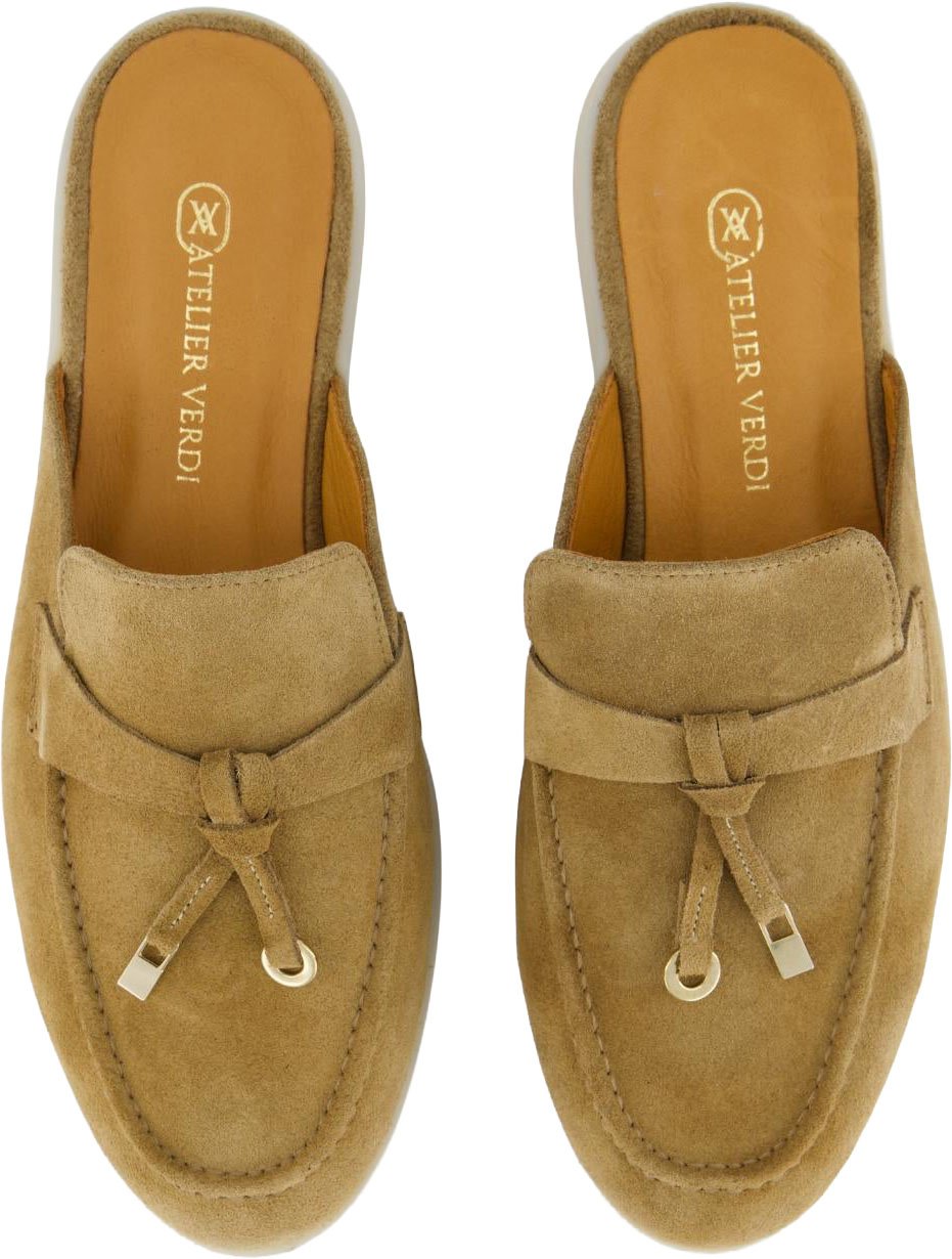 Atelier Verdi Dames Julia Slip On Rome slippers Bruin