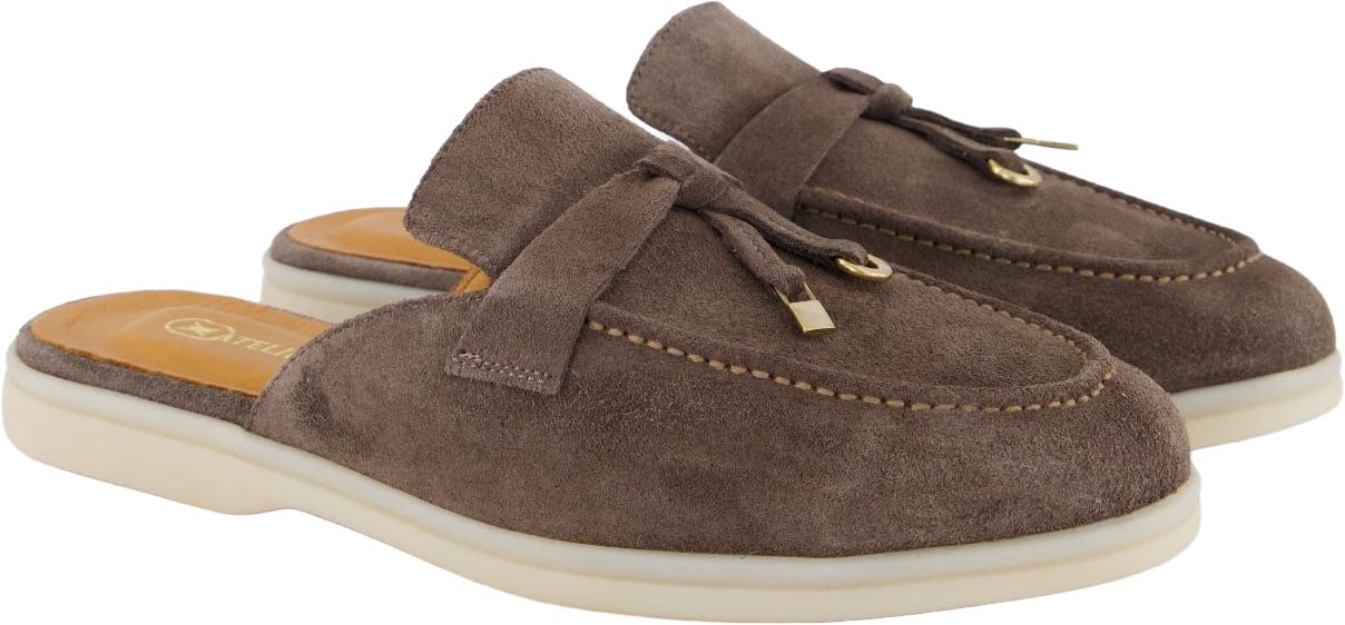 Atelier Verdi Dames Julia Slip OnTaupe slippers Bruin