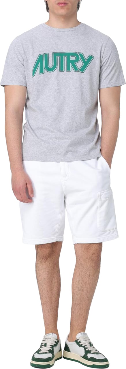 Autry Gray Cotton T-Shirt Grijs