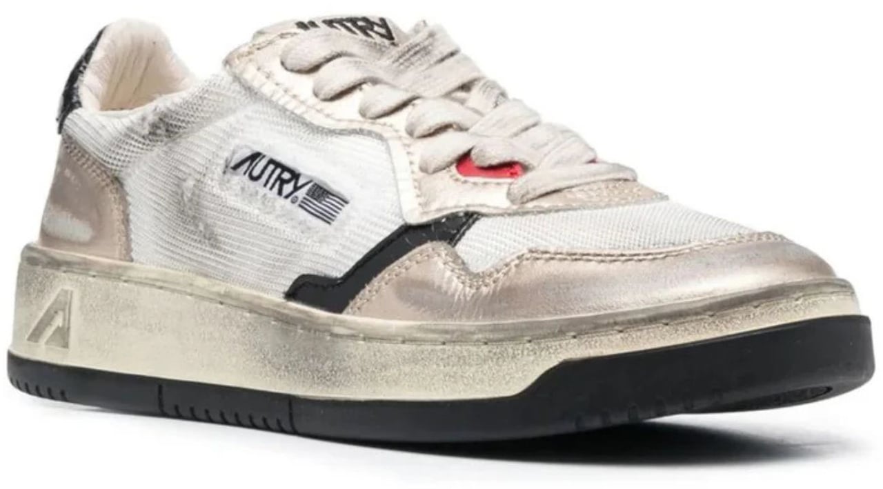 Autry Autry Sup Vint Low Wom Sneakers In Calf Leather Wht/Gold For Women Avlw Ms09 Wht/Gold Wit
