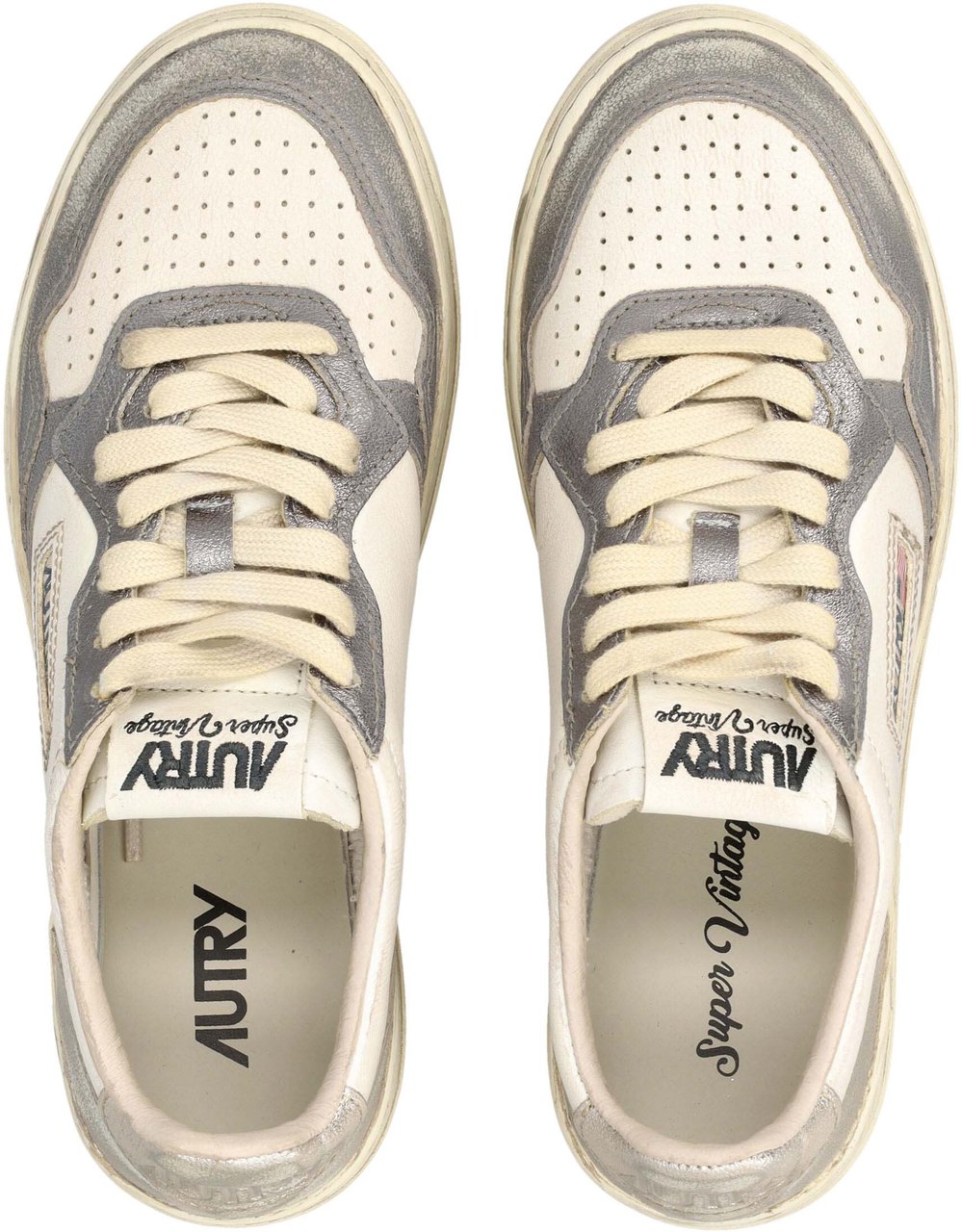 Autry Medalist Low White/Old Silver/Platinum Wit