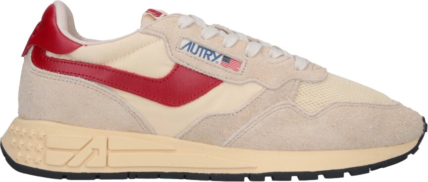 Autry Low-Top Sneakers with Suede and Mesh Composition Neutraal
