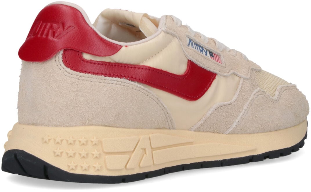 Autry Low-Top Sneakers with Suede and Mesh Composition Neutraal